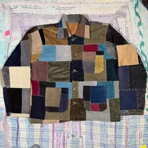 Custom patchwork corduroy jacket sashiko medium